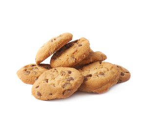 Pile of round cookies isolated
