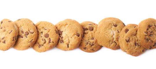 Border line of cookies isolated