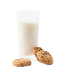 Cookies and glass of milk composition