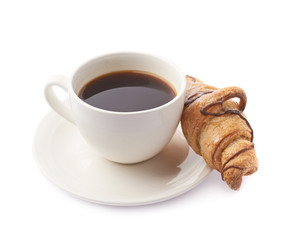 Croissant and cup of coffee
