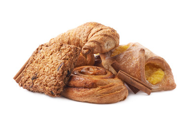 Pile of pastry isolated