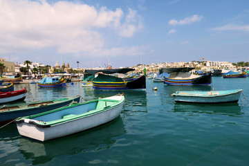 Fototapeta na wymiar Marsaxlokk Harbour, Malta