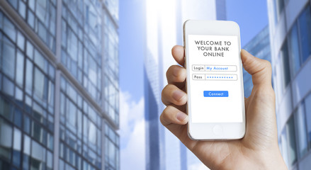 Online banking on smartphone