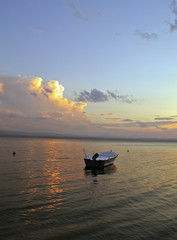 Obraz premium boat in sunset