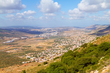 Aerial view of Galilee mountains 