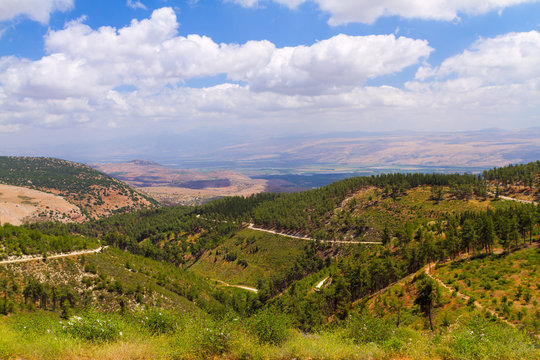 Aerial view of Galilee mountains 