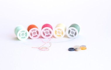 Colorful sewing thread reels