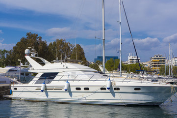 Boats in the marina Alimos. Athens. Greece.