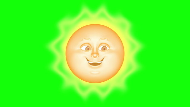 3D cartoon sun, seamless loop.