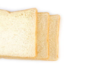sliced bread isolated on white background.