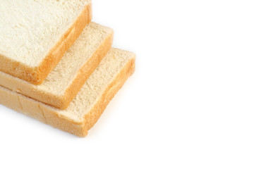 sliced bread isolated on white background.