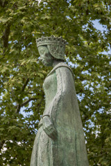 Statue of the Queen Dona Leonor de Avis located in Beja, Portugal.