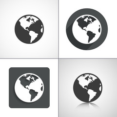 Earth icons. Set elements for design.