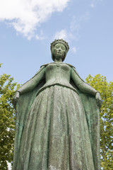 Statue of the Queen Dona Leonor de Avis located in Beja, Portugal.