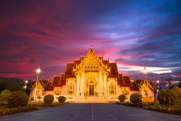 wat benjamaborphit, thai temple landmark in thailand