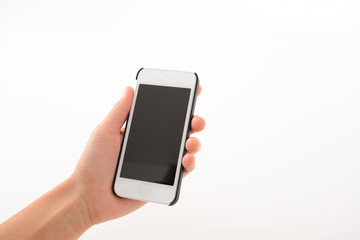 アイフォンを操作する手