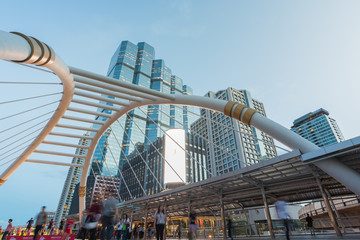 Bangkok,Thailand -  May 22,2015 : Unidentified people walk on sk