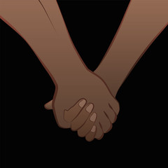 Black Love Couple Holding Hands