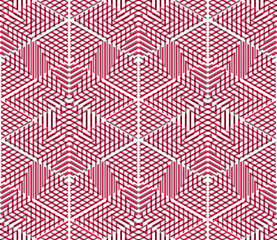 Graphic seamless abstract pattern, regular geometric colorful 3d