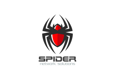 Spider Logo design vector template...Internet Web spy technology