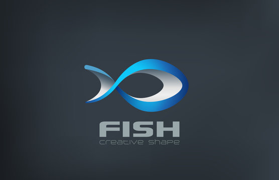 Fish Logo abstract design vector template...Logotype seafood ico