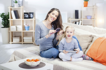 family time, mother and daughter