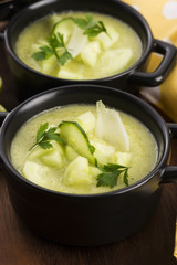 cold cucumber soup with herbs