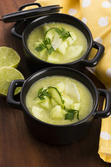cold cucumber soup with herbs