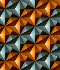 Colorful illusive abstract geometric seamless pattern with 3d cu