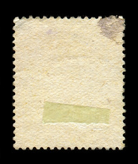 Obraz premium Reverse side of a postage stamp.