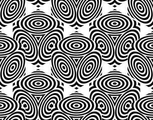 Graphic seamless abstract pattern, regular geometric black and w