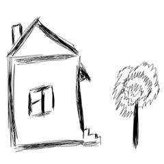 Cute little house sketch