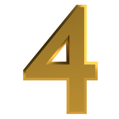 3d font. The digit 4