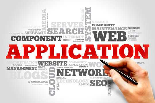 Application word cloud, business concept