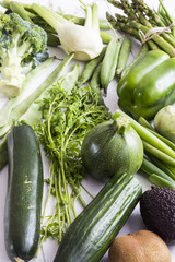 Green fruit and vegetable produce