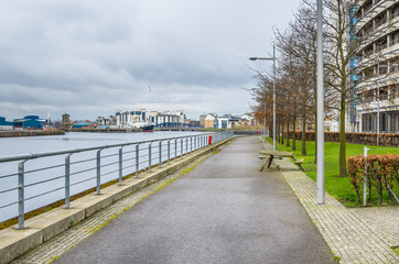 Fototapeta premium Deserted Harbourside Footpath