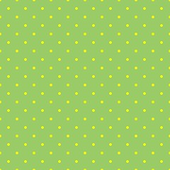 Tile spring vector pattern with yellow polka dots on green background