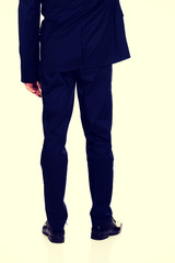 Back view of a men in smart clothes
