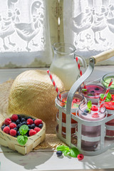 Sweet smoothie with berry fruits