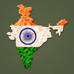 Polygonal vector map of India