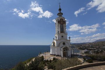 Fototapeta na wymiar Orthodox Church on the Black Sea coast