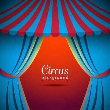 Vector circus background with open tent