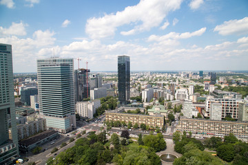 Warszawa z tarasu Pałacu Kultury i Nauki