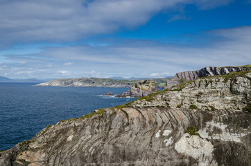 landscape of the irish South west coast whit cliff and sharp shores, mizen head ireland