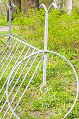 Fototapeta premium Bicycle Parking in the Park on the lawn