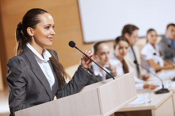 Speaker at stage