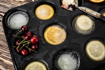 Frozen fruits into form