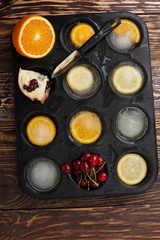Frozen fruits into form