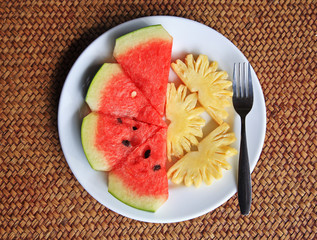 pineapple and watermelon