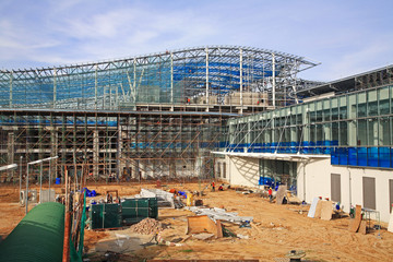 construction site with workers